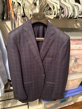 Canali Siena Navy/Brown Plaid Sport Coat